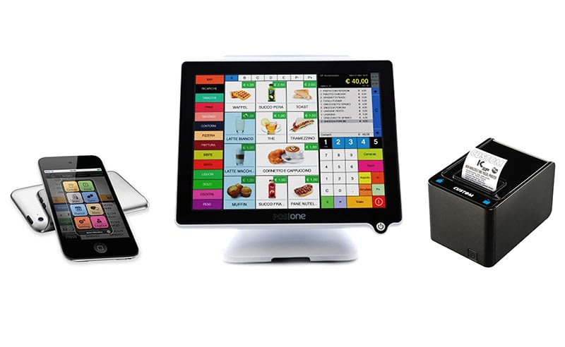 Custom pos one 6000 e software Iristo con stampante fiscale